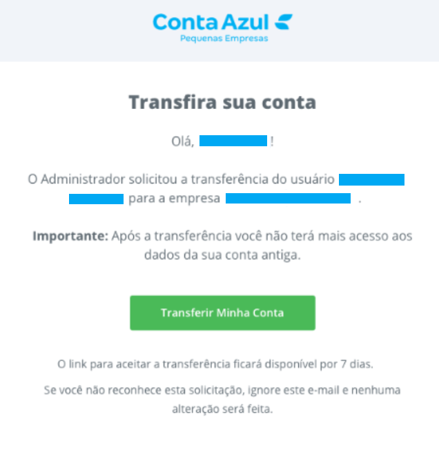 Usu\u00e1rios: transferir acesso de e-mail \u2013 Conta Azul