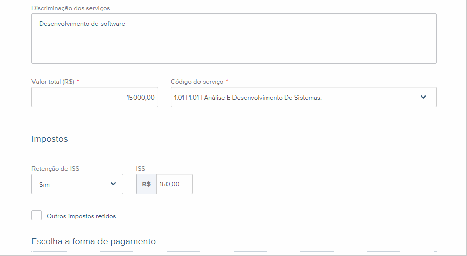 Passo a passo para preencher Impostos no cadastro de compra de serviços tomados.