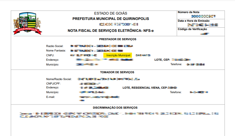 Tela de consulta da Inscrição Municipal no padrão Centi.