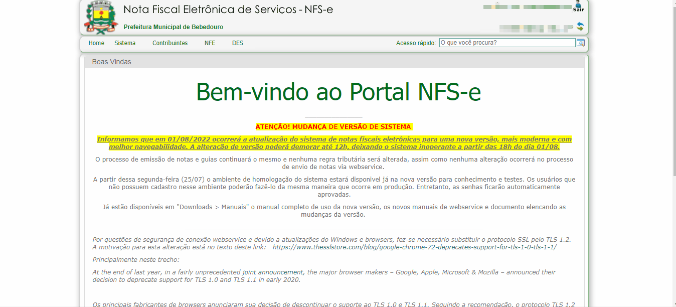 Passo a passo para consulta da Inscrição Municipal no padrão Conam.
