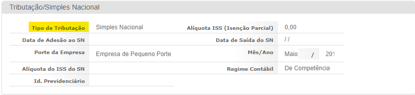 Tela para consulta do Regime especial de tributação no padrão Conam.
