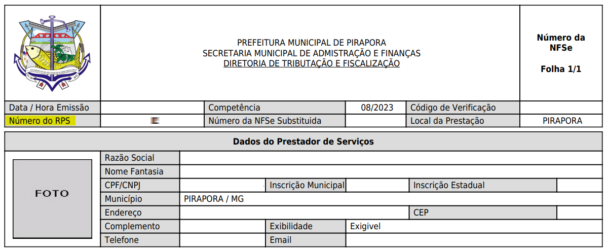 Tela para consulta do Último RPS utilizado no padrão DB NFSe.