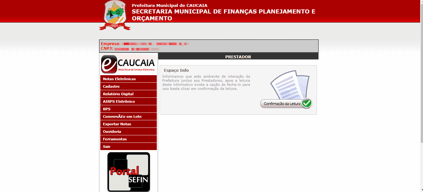 Passo a passo da consulta de Inscrição Municipal no padrão e-Caucaia.
