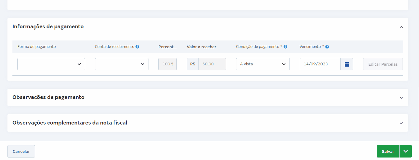Passo a passo para visualizar formas de pagamento disponíveis por tipo de conta financeira na venda.