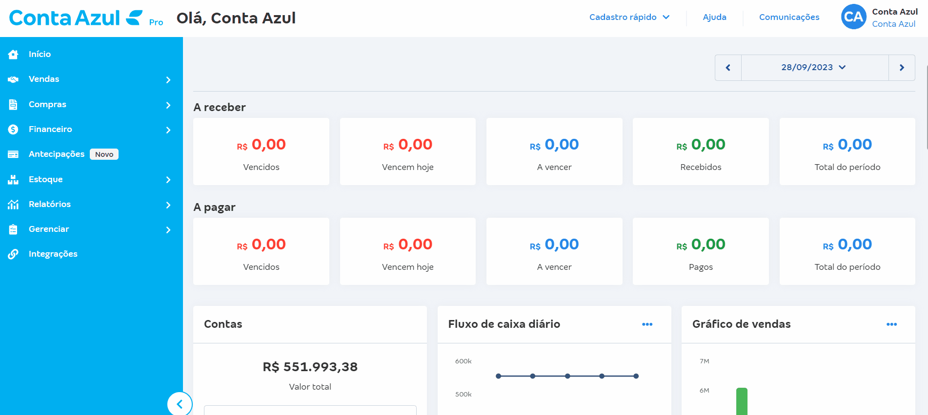 Passo a passo para acessar o relatório DRE Gerencial.