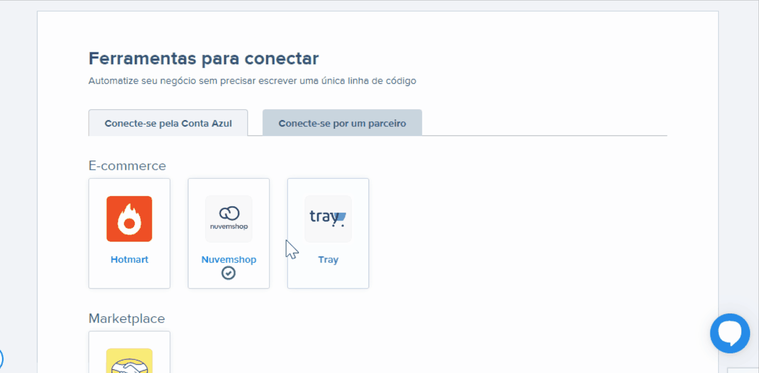 Passo a passo para desabilitar a integração entre Nuvemshop com a Conta Azul.