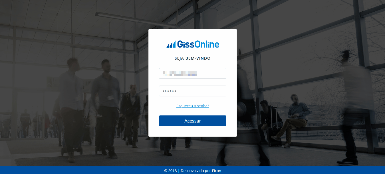 Tela de login no portal da prefeitura.