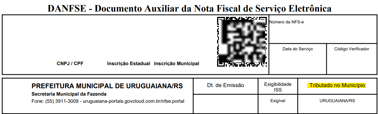 Tela para consulta da Natureza de operação padrão no padrão GOVBR ISS Digital.
