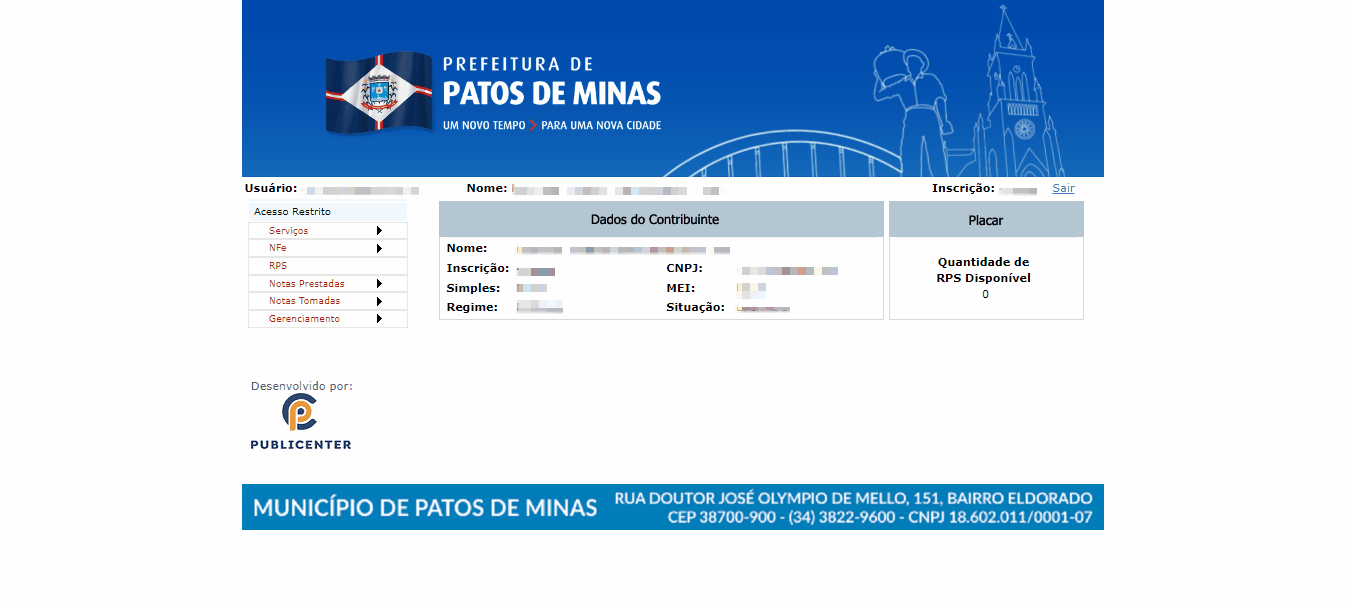 Passo a passo para consulta do Regime especial de tributação no padrão Governa (Publicenter).