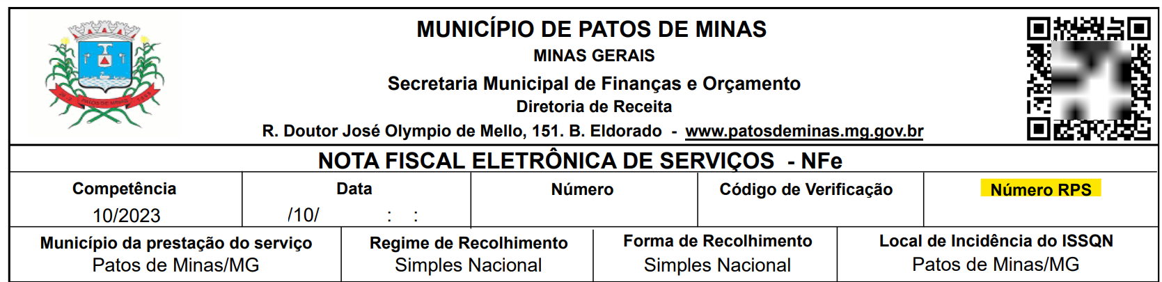 Tela para consulta do RPS no padrão Governa (Publicenter).