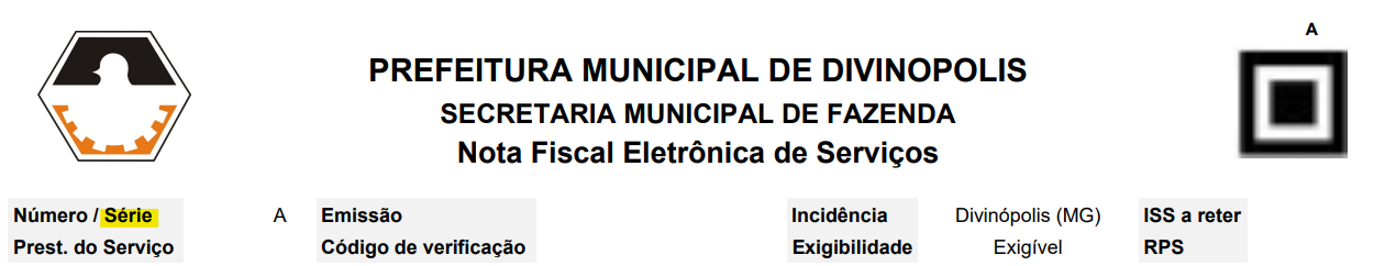 Tela para consulta da Série do RPS no padrão Governo Digital (nfe-cidades).