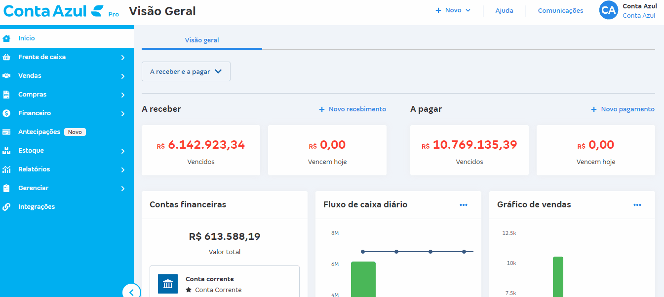 Passo a passo para emitir e enviar o Boleto da Conta Azul pelo contrato.