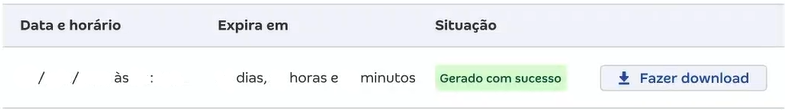 Tela de destaque com informação da geração do relatório de Registros PAF NFCe.