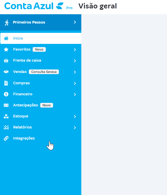 Passo a passo para acessar o novo menu Financeiro.