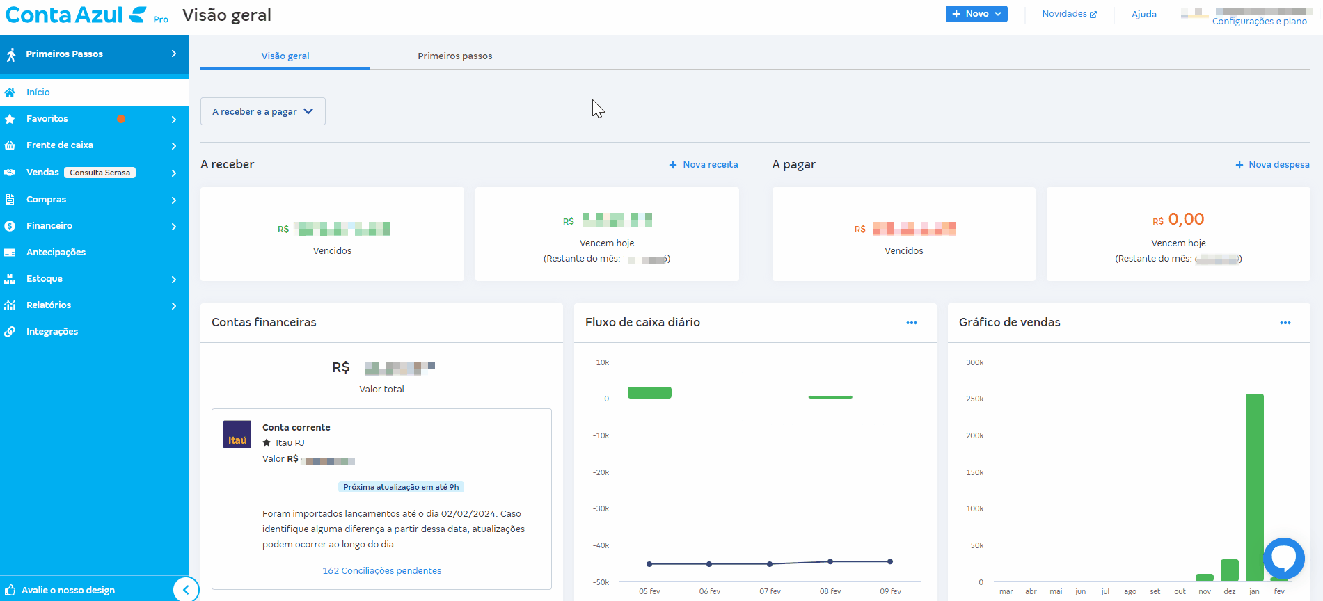 Passo a passo de configuração de parcelamento do Link de pagamento para quem ativou a Conta PJ da Conta Azul.