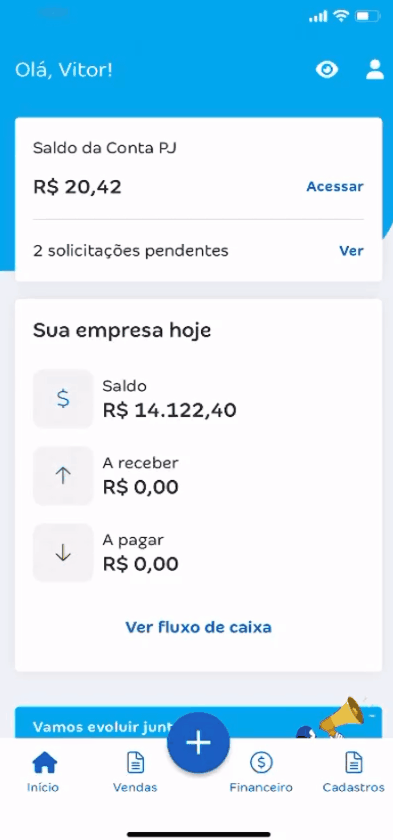 Passo a passo para lançar recebimento pelo Conta Azul de Bolso.