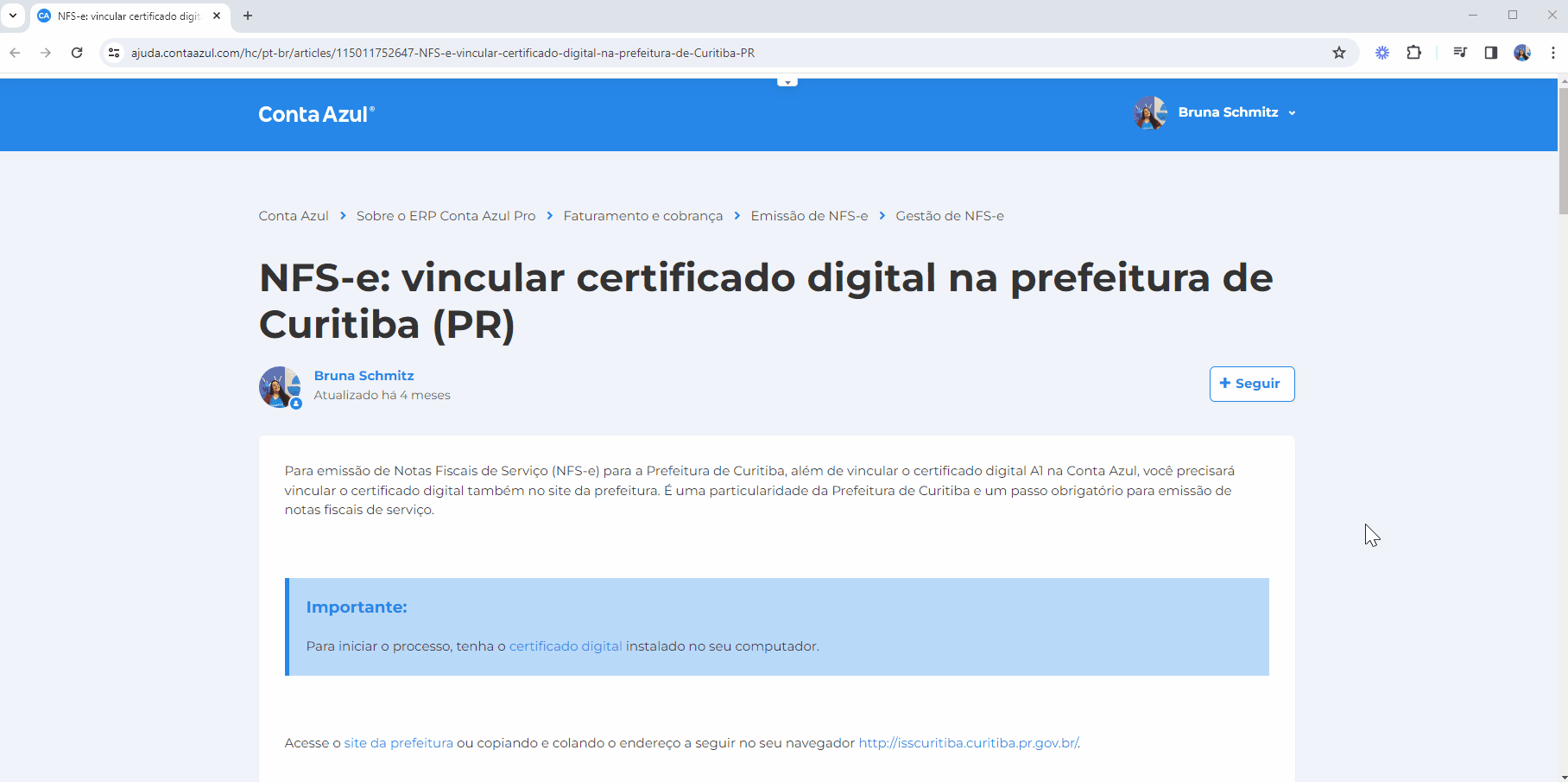 Passo a passo para acessar o site da prefeitura de Curitiba.
