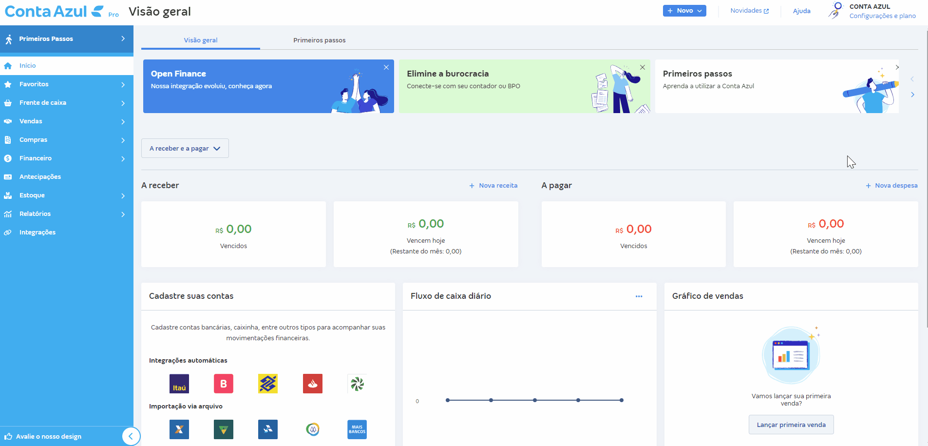 Passo a passo para acessar o menu Mais configurações....
