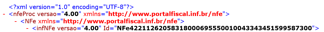Tela de XML.