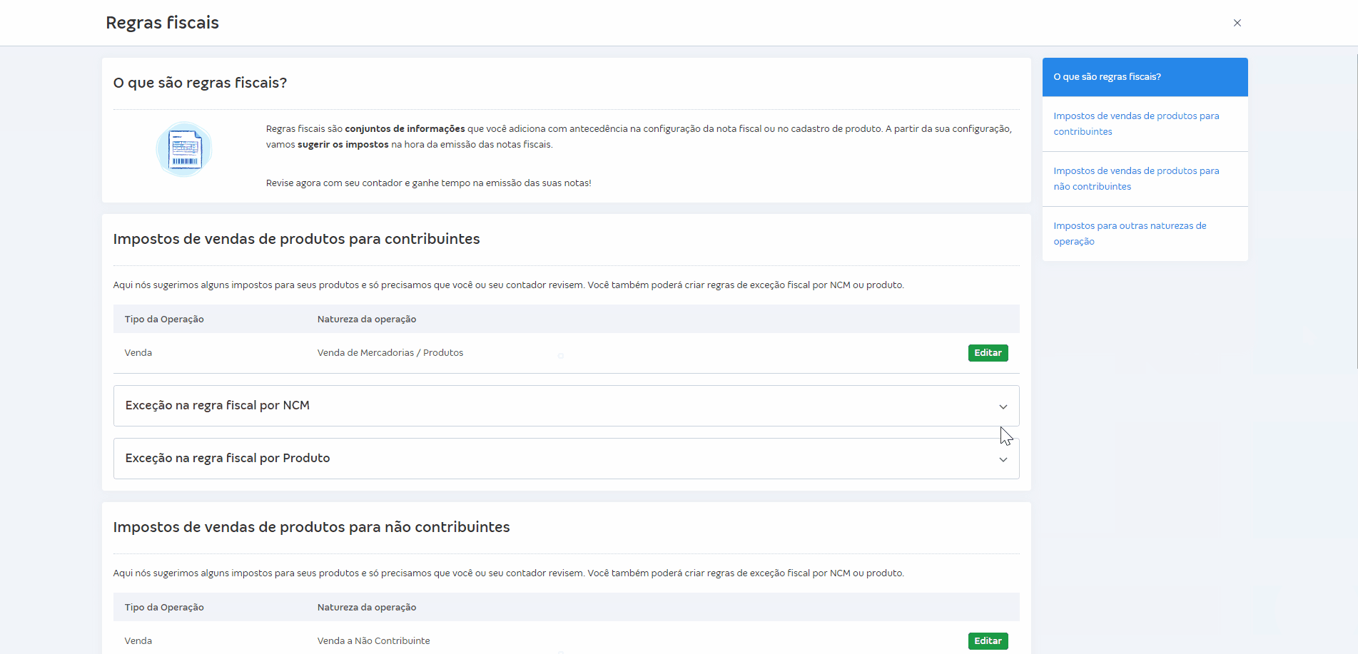 Passo a passo para Visualizar todas as regras fiscais.