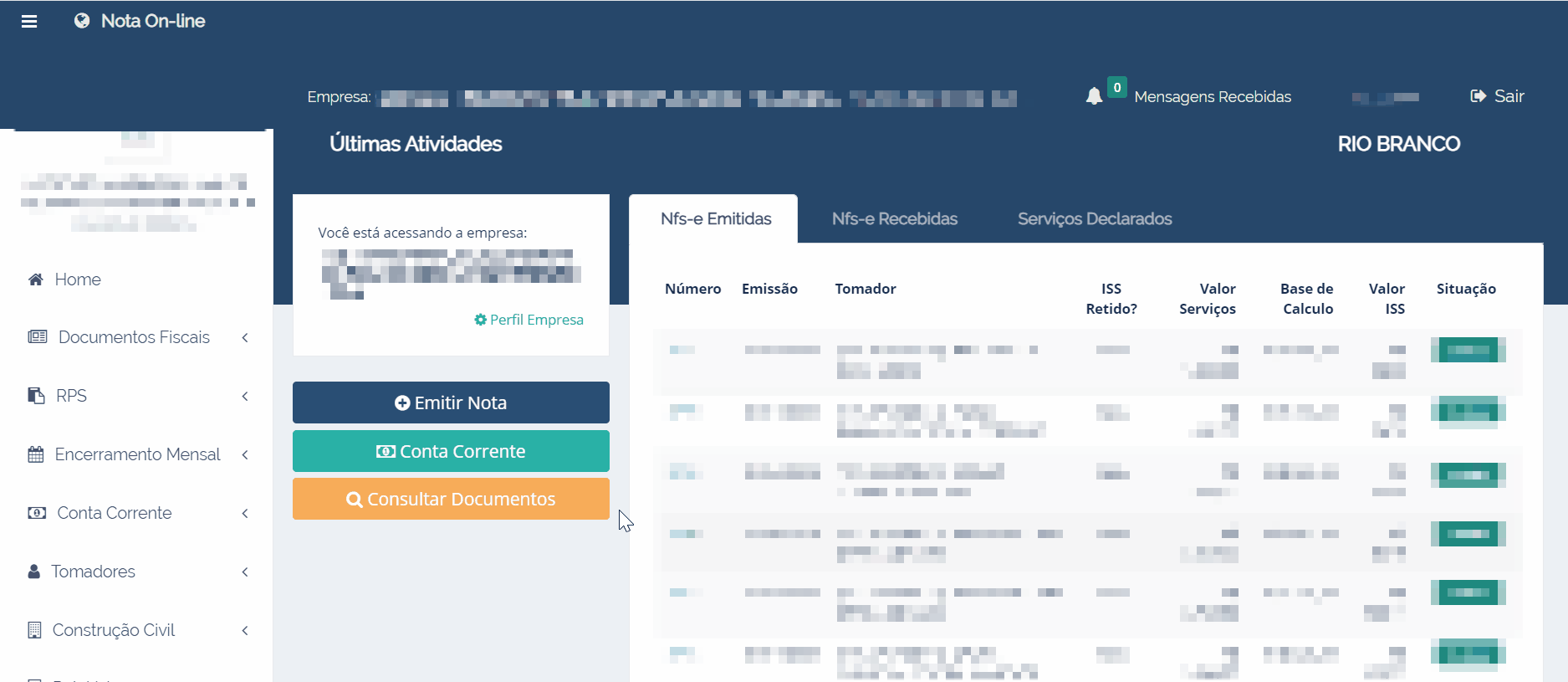 Passo a passo para consulta de Último RPS utilizado no padrão Rio Branco.