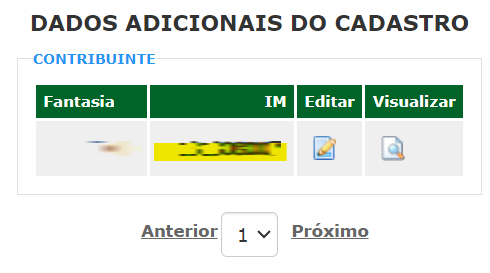 Tela para consulta da Inscrição Municipal no padrão Nota Manaus.