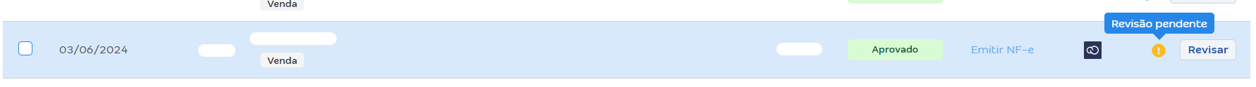Tela de lista de vendas com destaque para a situação Pendente.