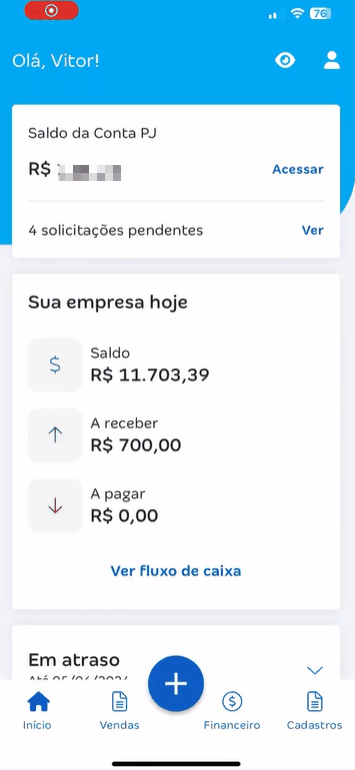 Passo a passo para aprovar as solicitações de transferência pelo aplicativo Conta Azul de Bolso.
