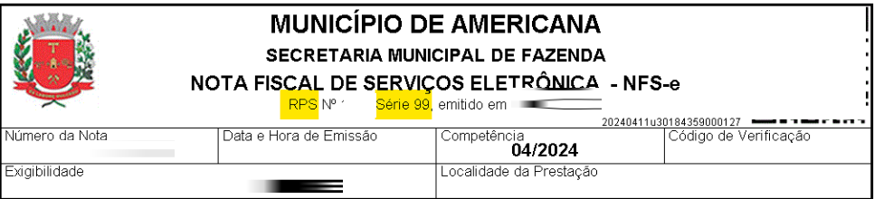 Tela para consulta do RPS no padrão Tiplan.