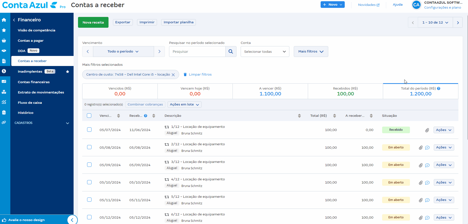 Passo a passo para emitir Recibo.