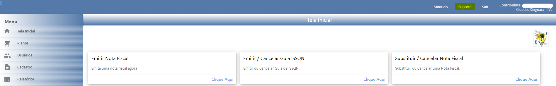 Tela para consulta da liberação para emissão de NFS-e do padrão ISS Intel.