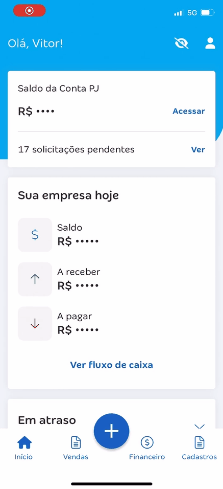 Passo a passo para depositar valores na Conta PJ via Pix.