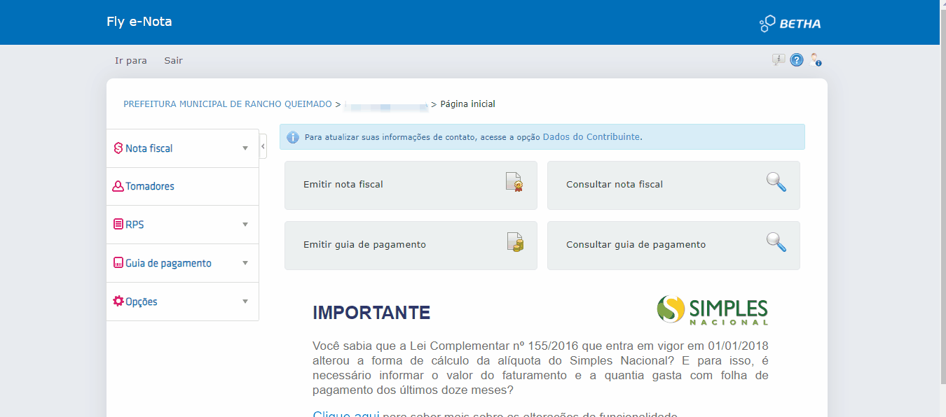 Passo a passo para acessar o padrão Betha 2.0 e solicitar autorização para impressão de RPS.