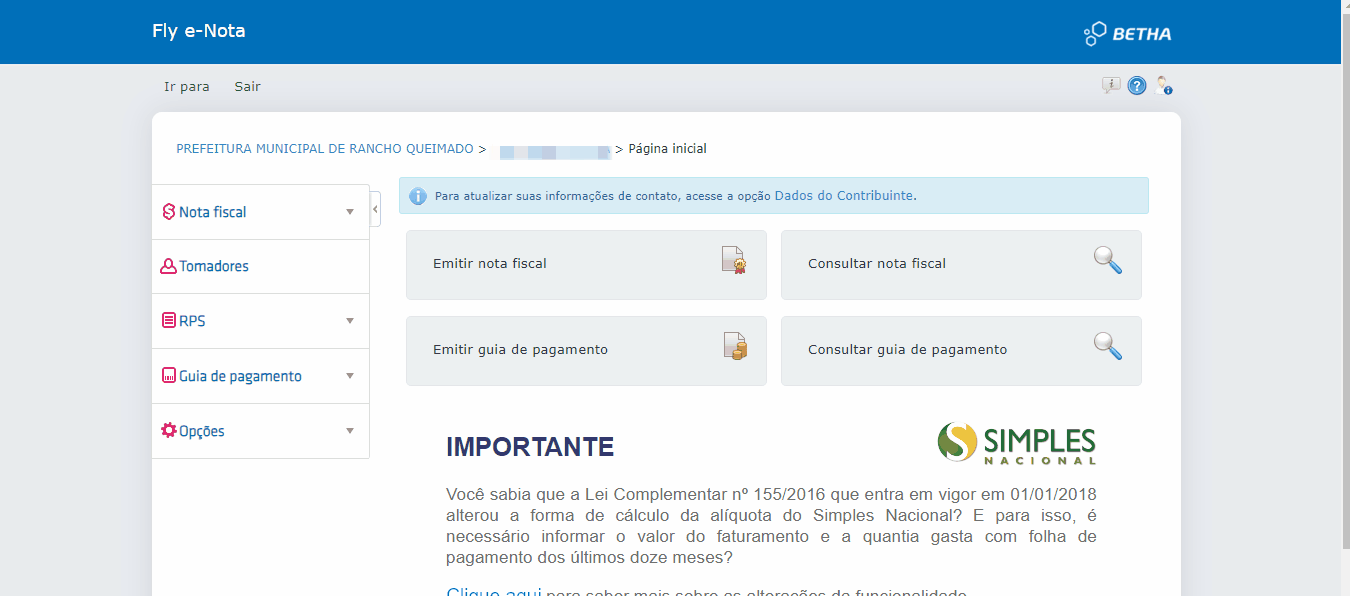 Passo a passo para concluir a solicitação de autorização para impressão de RPS do padrão Betha 2.0.