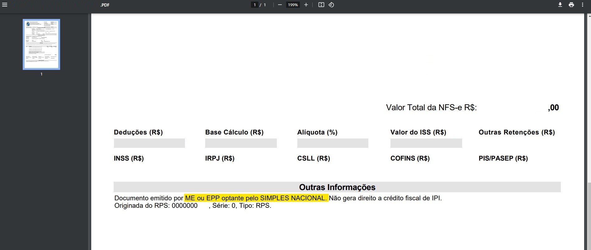 Tela para consulta do Regime especial de tributação no padrão Nota Natalense.