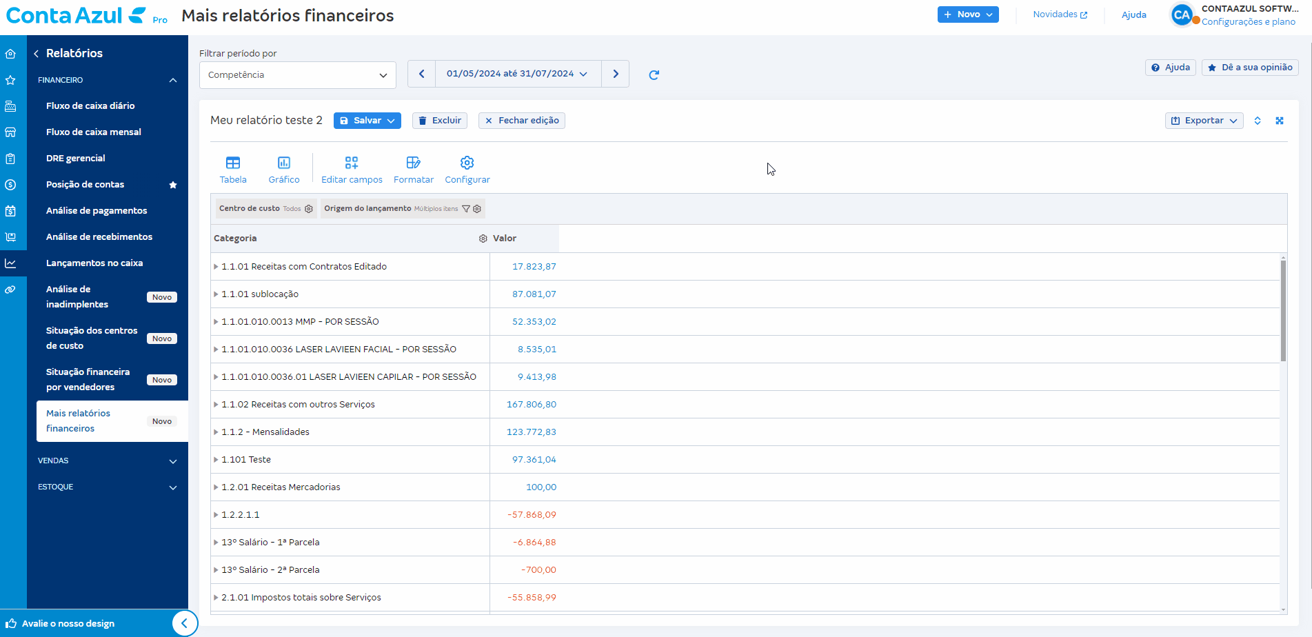 Passo a passo para expandir as informações de cada linha/coluna ou expandir todas as linhas.