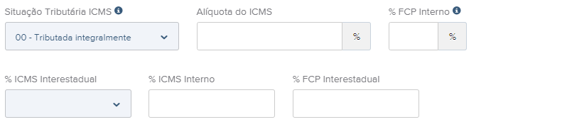 Tela do rascunho da NFe com destaque para o campo CST 00.