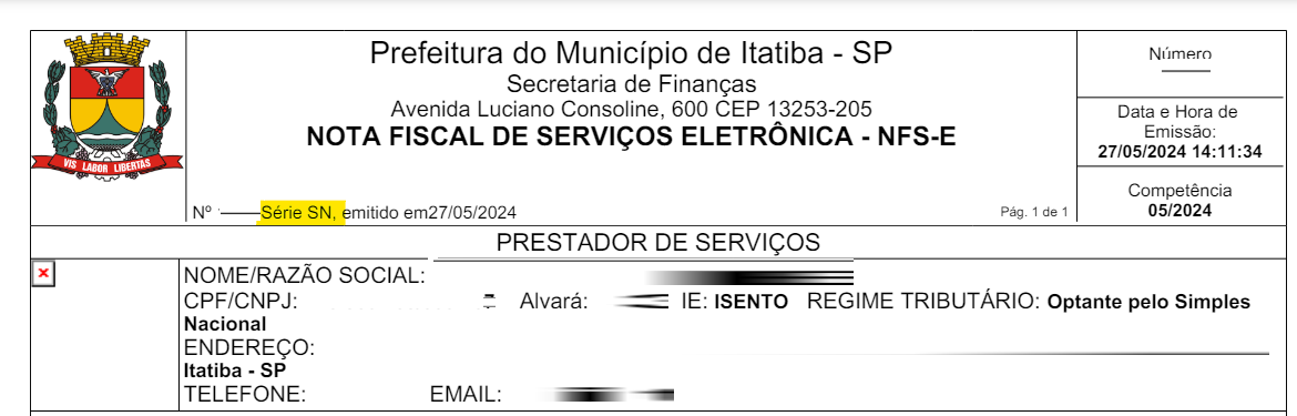 Tela para consulta da Série do RPS no padrão FintelISS.