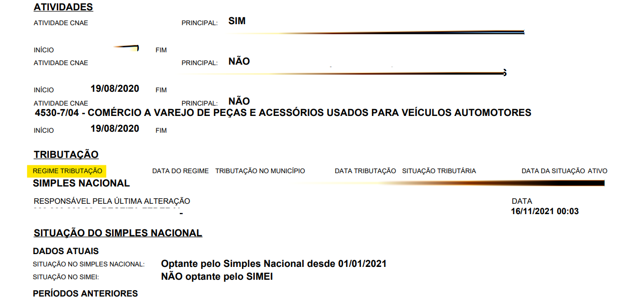Tela para consulta de Regime especial de tributação no padrão ISS Digital NFSD.