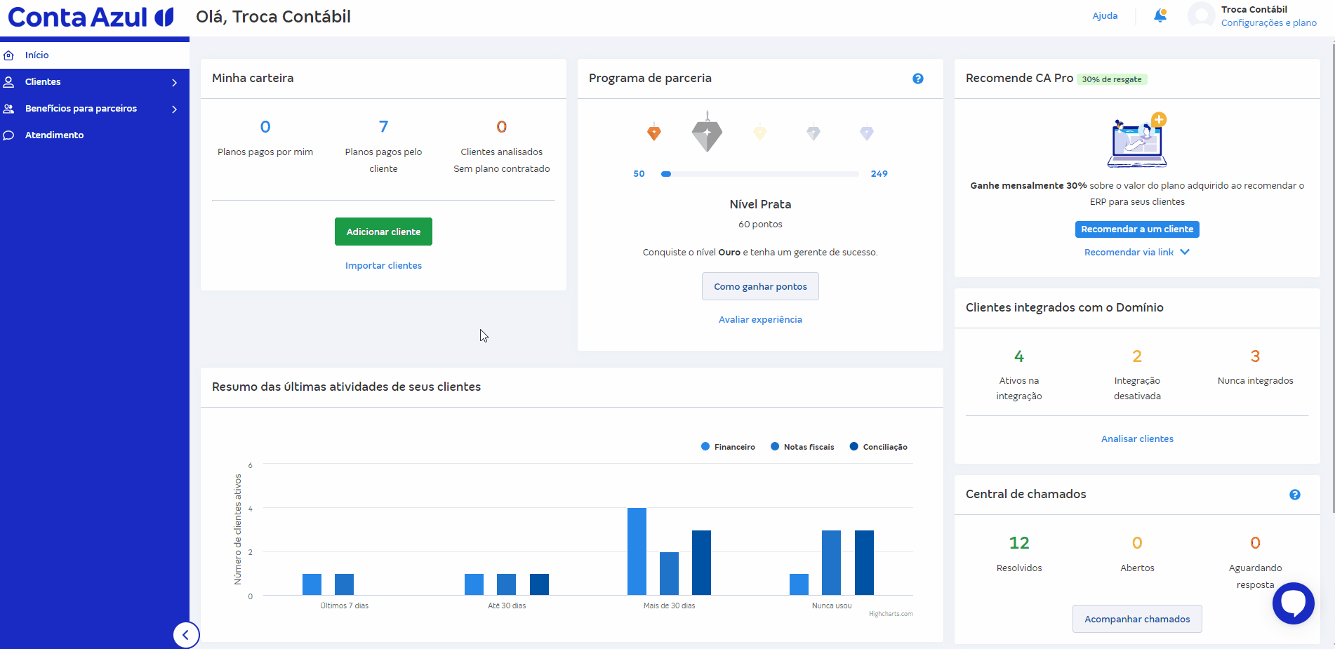 Passo a passo para Recomendar cliente pela Conta Azul Mais.