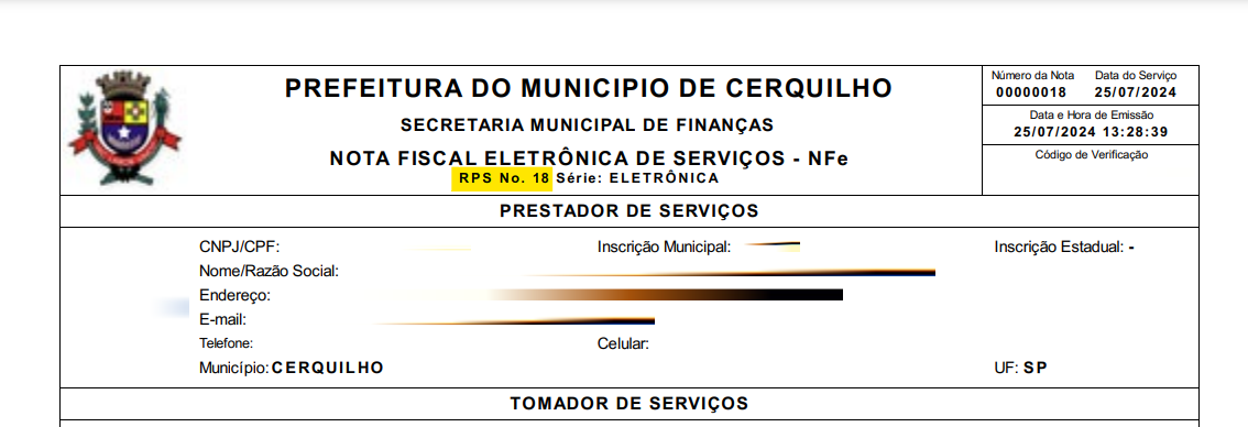 Tela para consulta do Último RPS utilizado no padrão ISS4R.