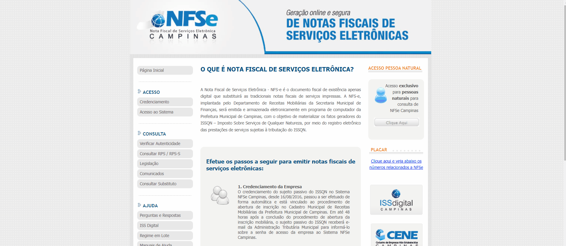 Passo a passo para consultar o Credenciamento de emissão de NFS-e para o padrão Dsfnet.