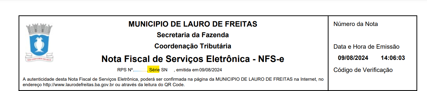 Tela para consulta da Série do RPS no padrão Metrópolis.