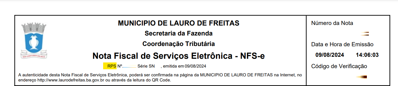 Tela para consulta do RPS no padrão Metrópolis.