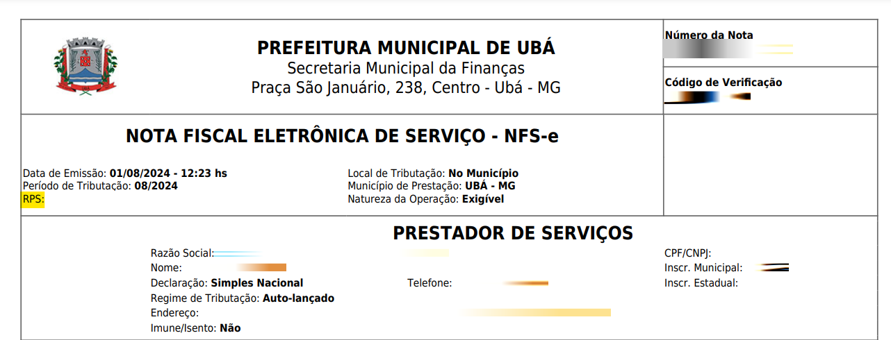 Tela para consulta do Último RPS utilizado no padrão Portal Fácil.