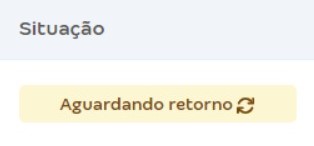 Tela com destaque para a situação Aguardando retorno da NFS-e.