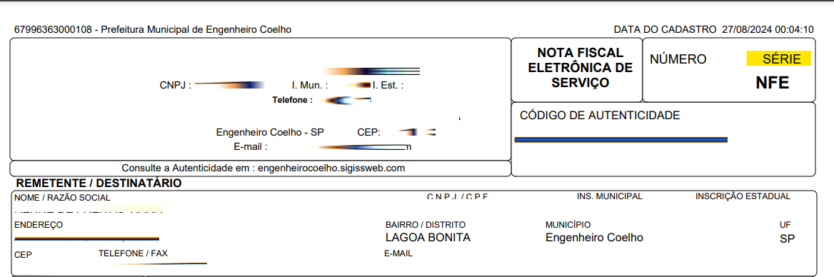 Tela para consulta da Série do RPS no padrão Sigissweb.