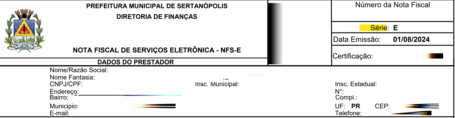 Tela para consulta da Série do RPS no padrão SimplISS.