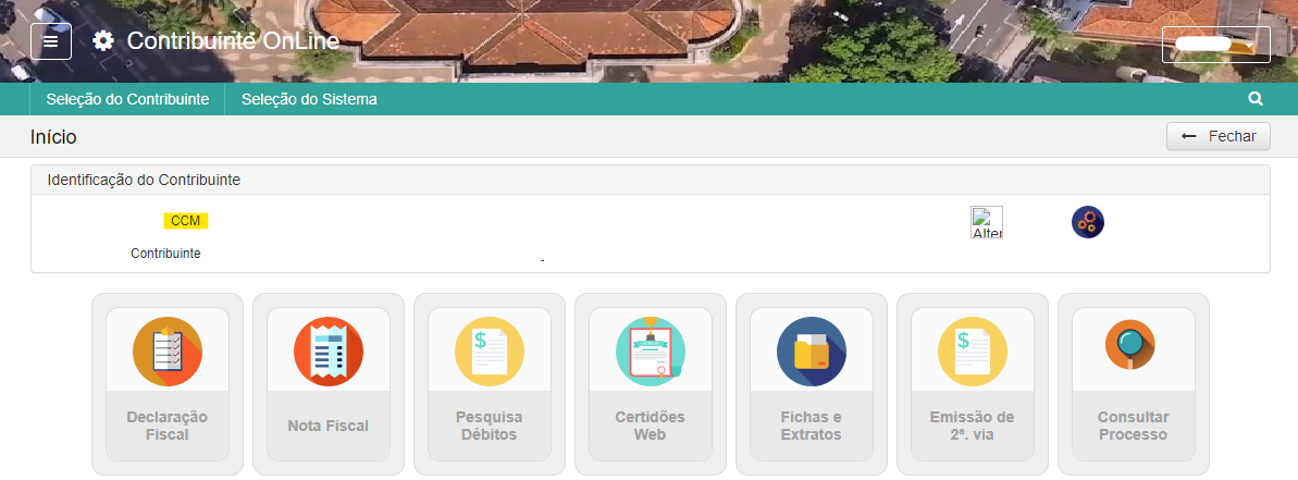 Tela para consulta da Inscrição Municipal no padrão Smarapd SIL Tecnologia WS.
