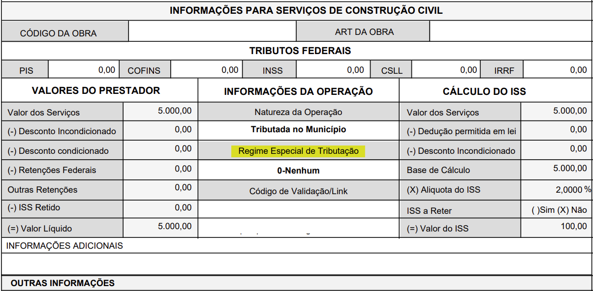 Tela para consulta do Regime especial de tributação no padrão SpeedGov.